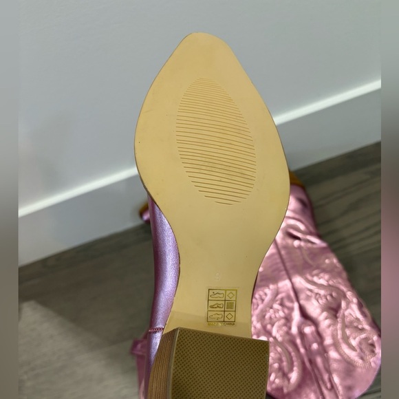 Pink Metallic Cowgirl Western Cowboy Chunky Heeled Boots‎ Size 9 - Picture 12 of 13